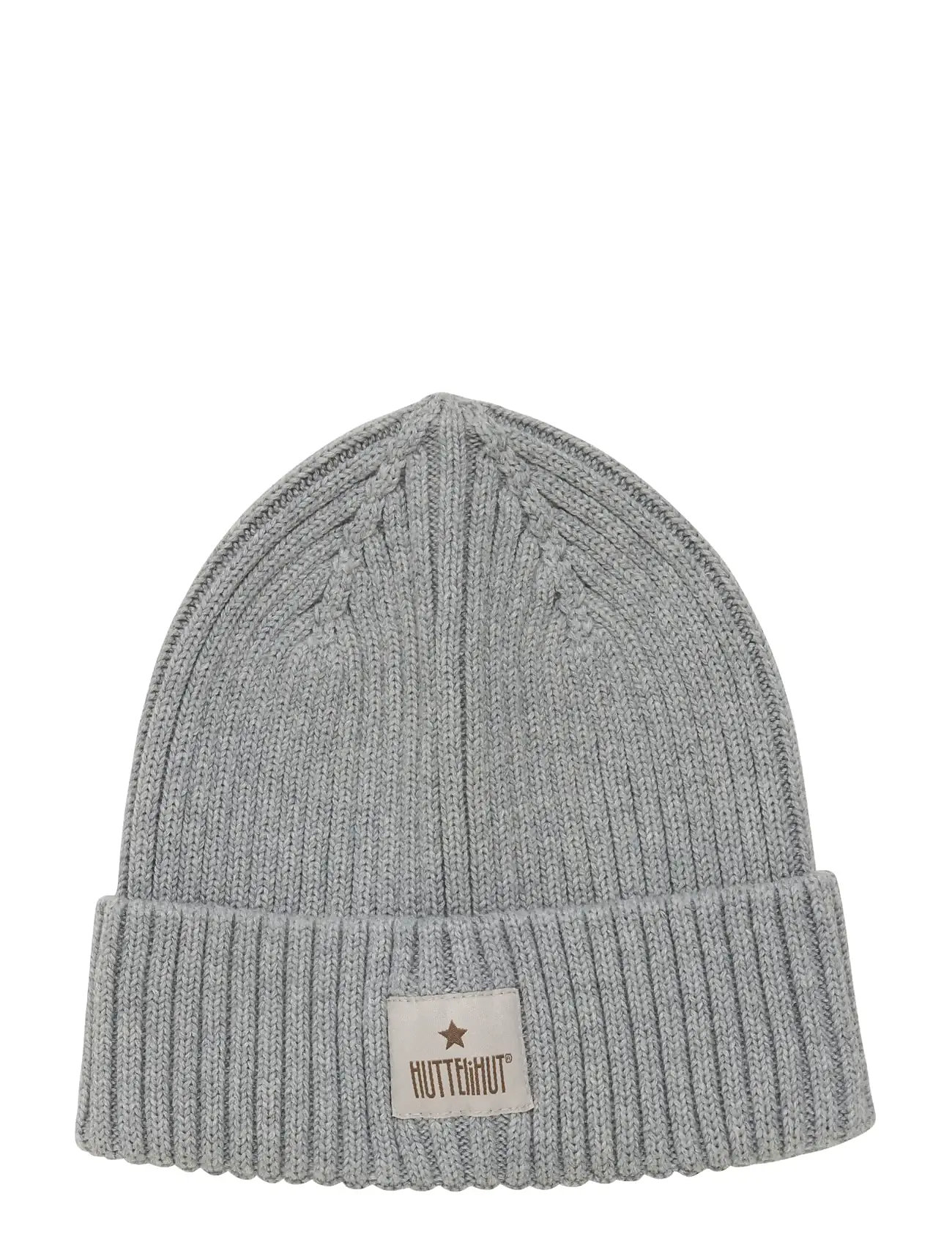 Huttelihut Hat Knit, 8-10Y, Grey, Huer > Beanie, Børn