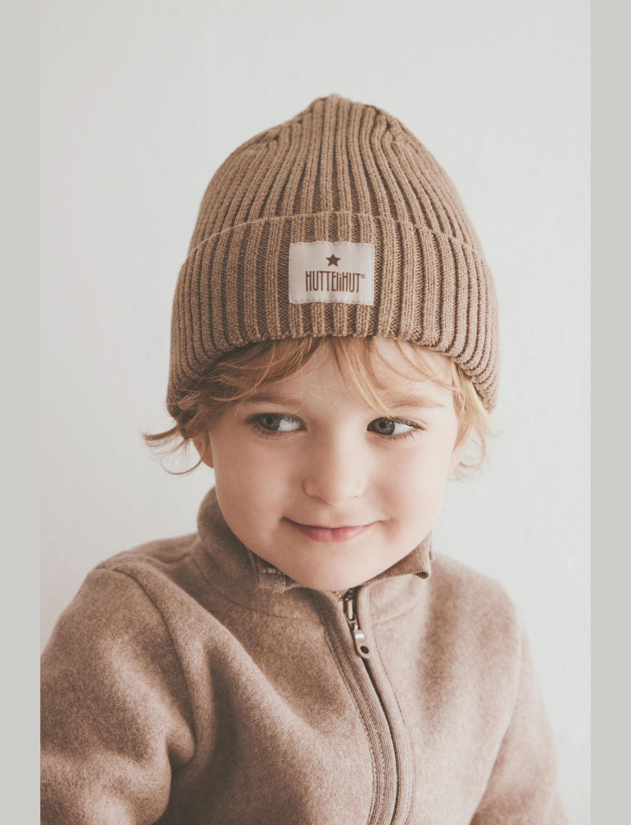 Huttelihut Hat Knit, 6-8Y, Brown, Huer > Beanie, Børn