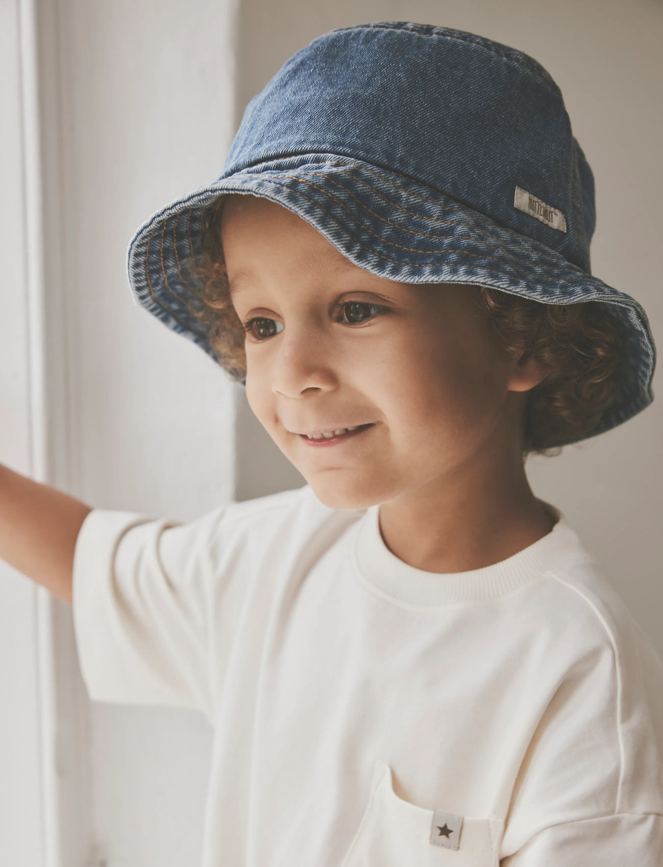 Huttelihut Bucket Hat Denim, 52 -4Y, Blue, Hatte > Hatte Med Spand, Børn