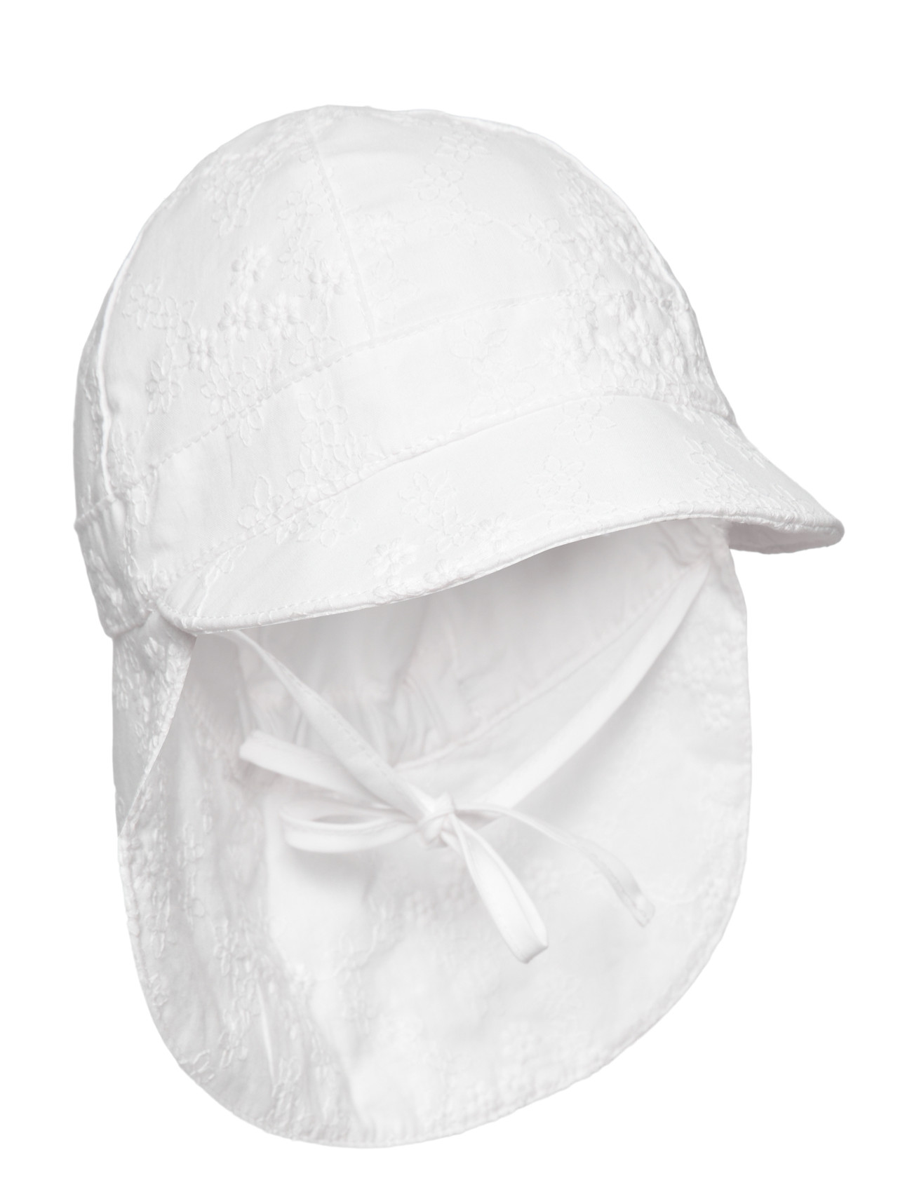 Huttelihut Summer Hat Embroidery, 0-3M, White, Huer > Babyhuer, Børn