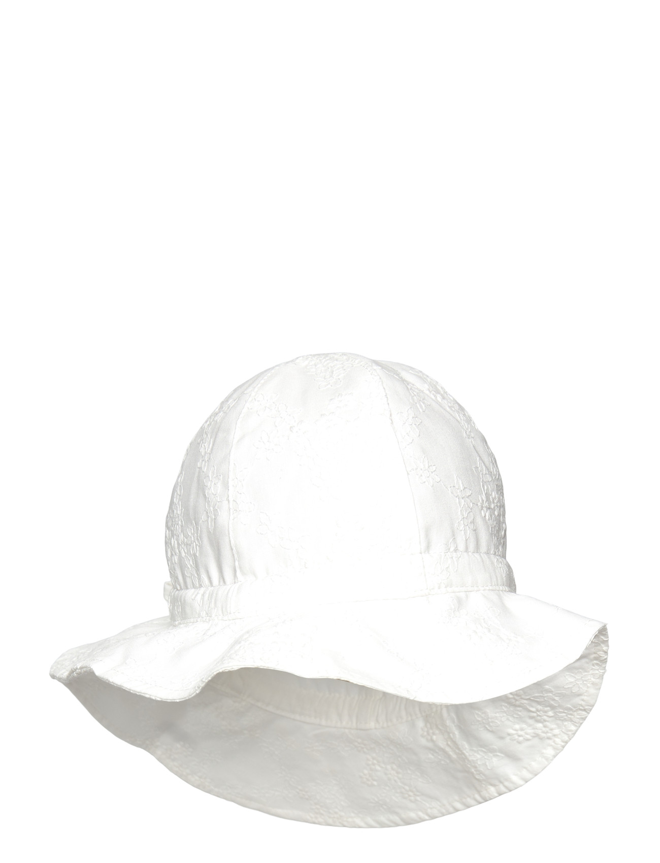 Huttelihut Summer Hat Embroidery, 4-6Y, White, Huer > Babyhuer, Børn