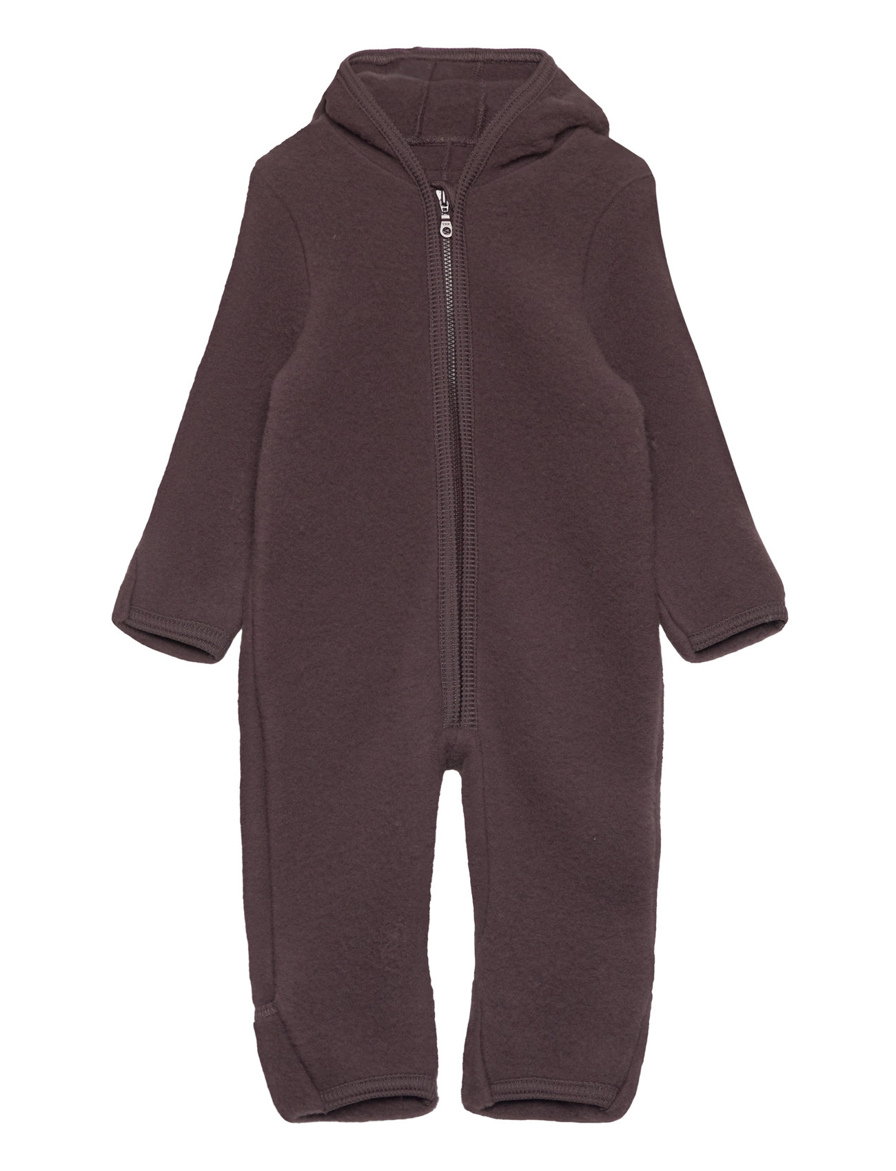 Pram Suit Ears Wool Fleece Brown Huttelihut