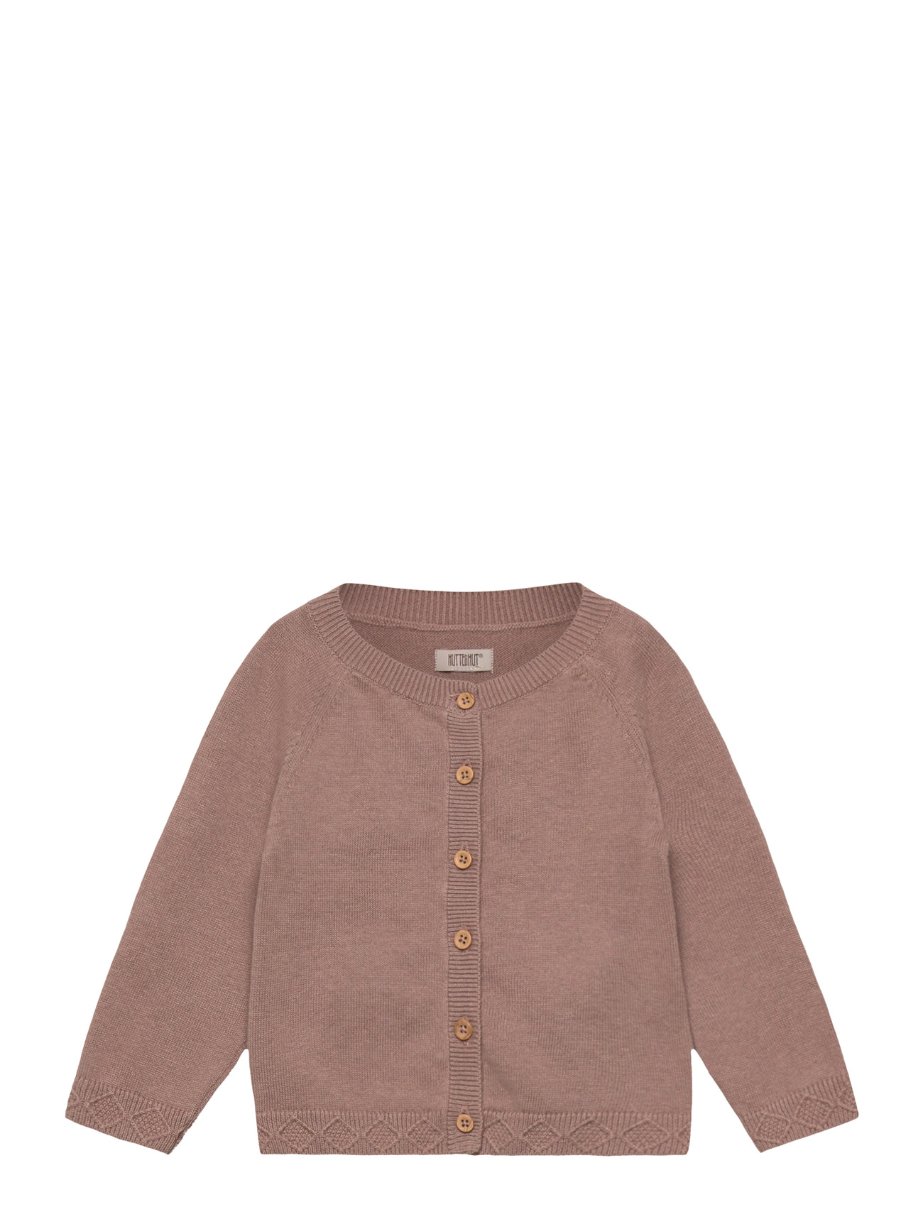 Huttelihut Cardigan Knit W. Wool, 68, Pink, Strik > Cardigans, Børn