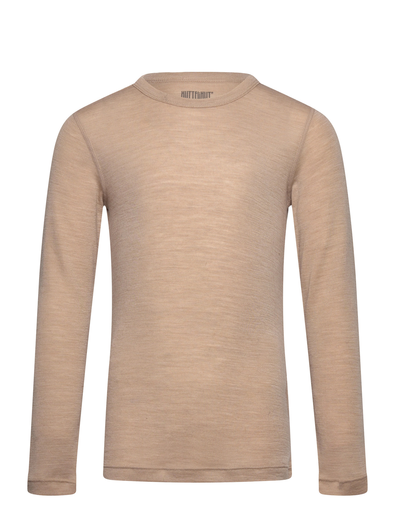 Huttelihut T-Shirt Ls Wool, 92, Beige, T-Shirts > Langærmede T-shirts, Børn