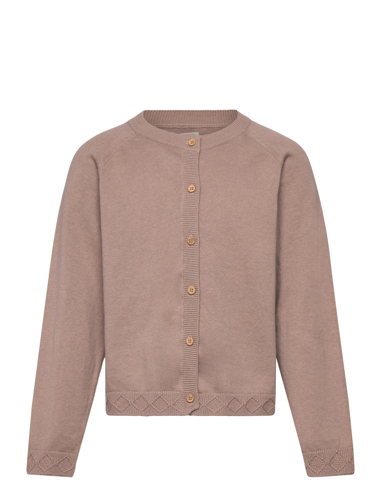 HUTTELIHUT Cardigan Knit W. Wolle Braun - 104 - Kinder