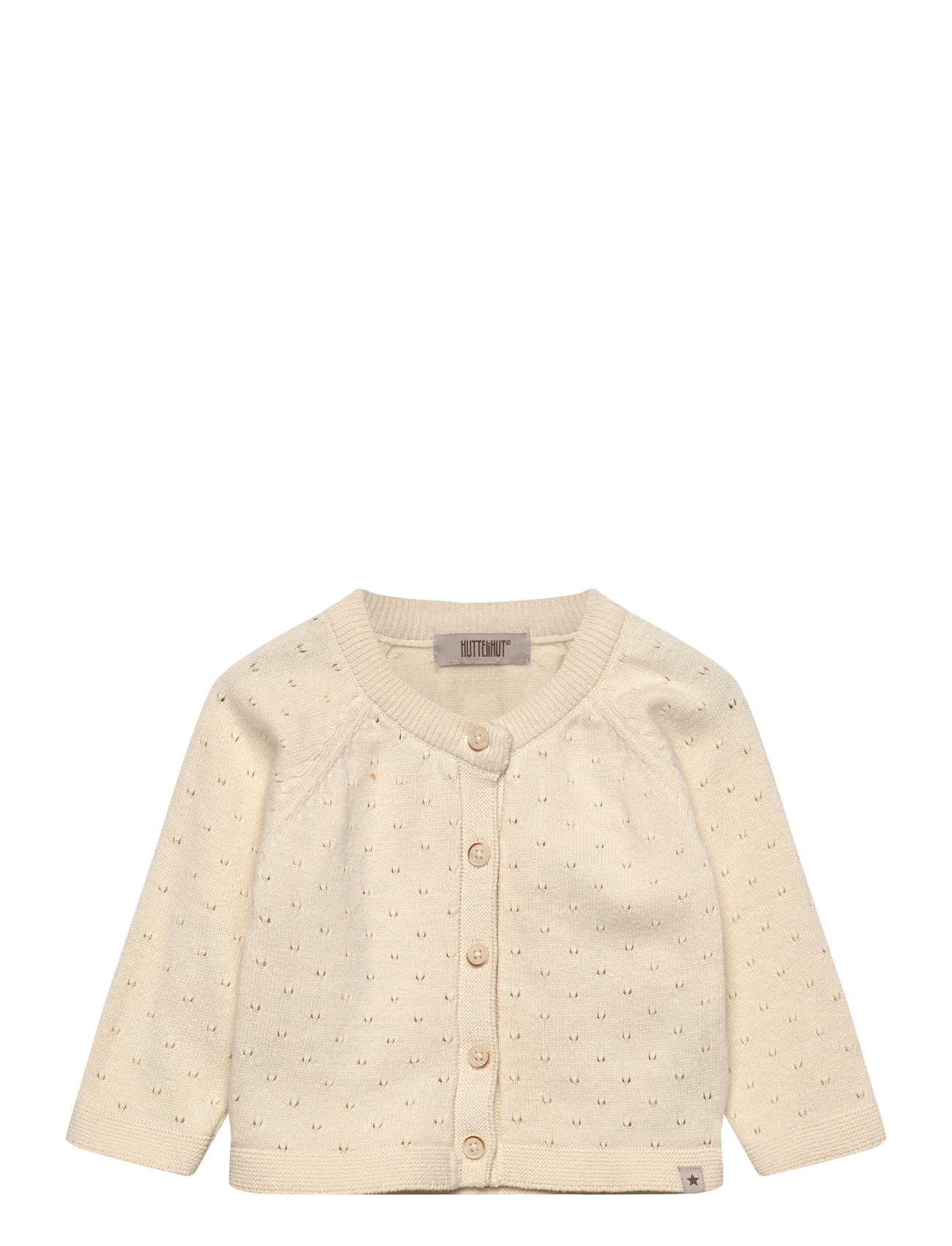 Huttelihut Cardigan Knit, 74, Beige, Strik > Cardigans, Børn