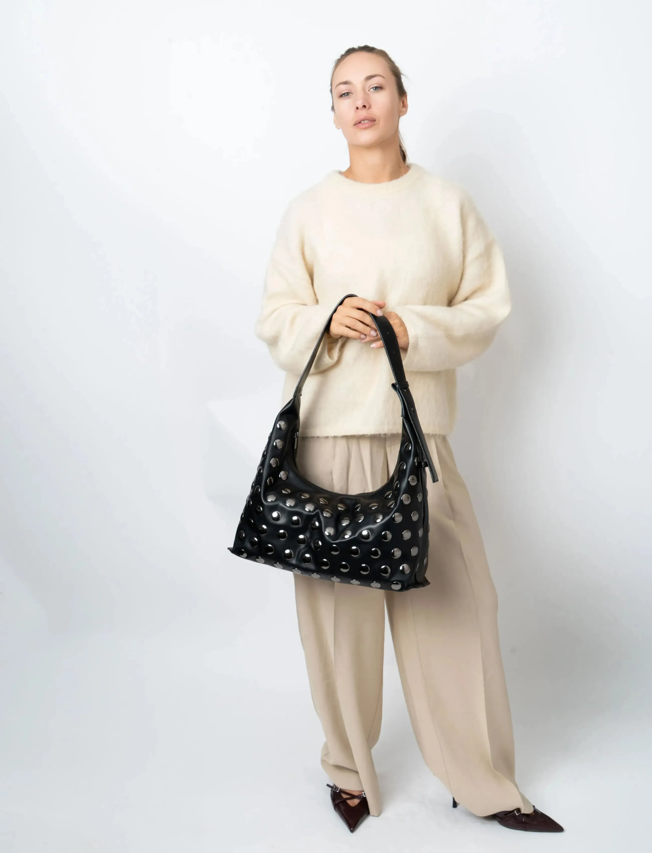 HVISK Lane Soft Structure Studs, One Size, Black, Tasker > Totes, Dame