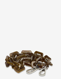 SQUARED CHAIN HANDLE - bag straps - brown