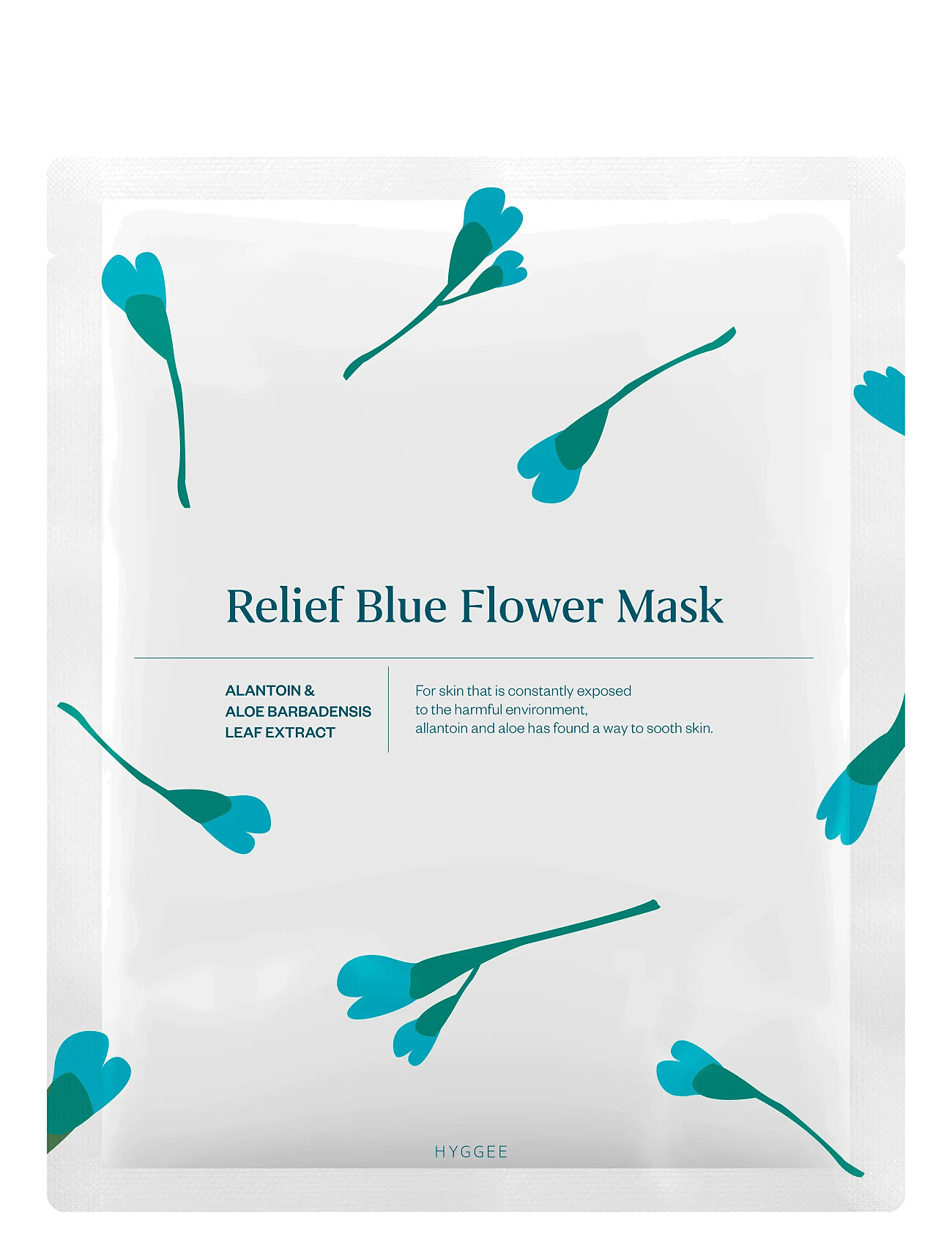 Hyggee Blue Flower Relief Flower Mask, 35 ml, Nude, Masker > Sheetmask, Dame