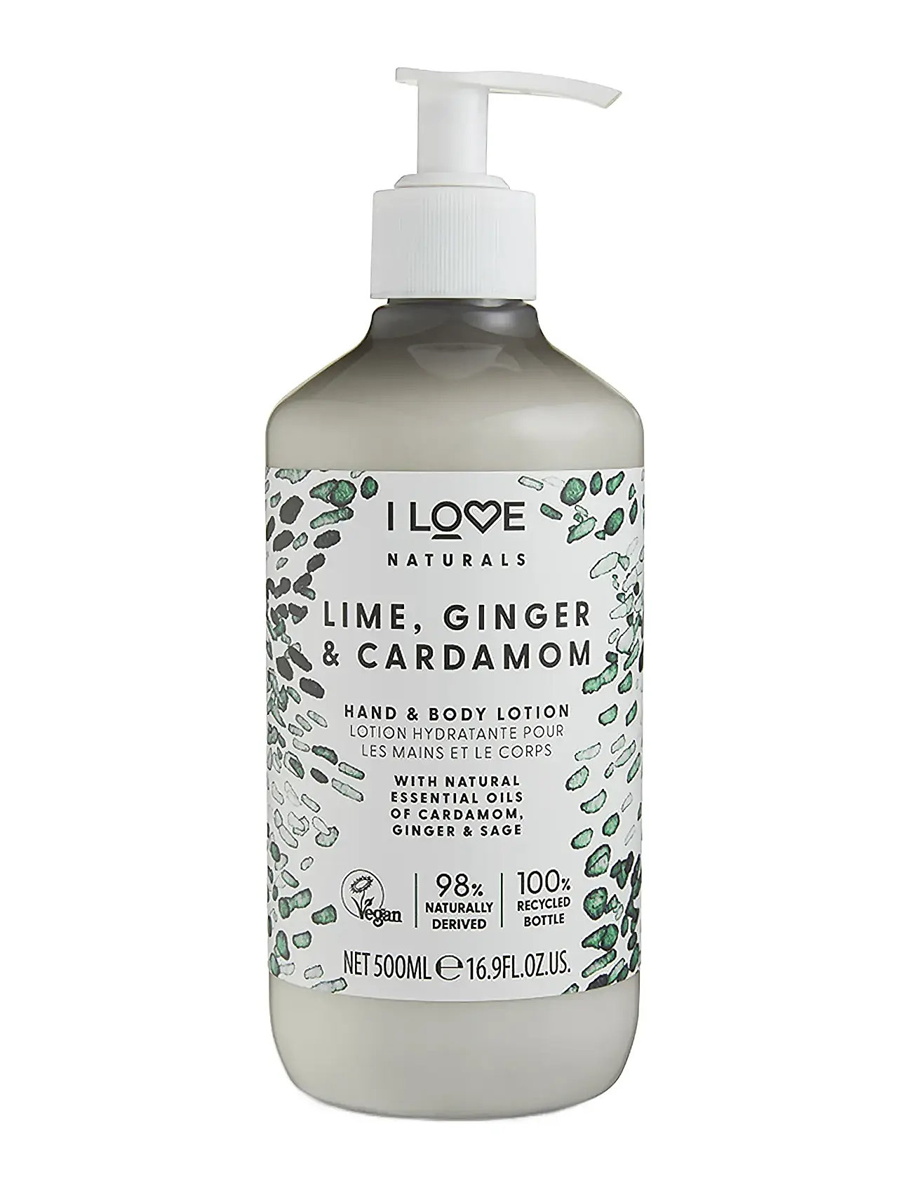 I LOVE I Love Naturals Hand & Body Lotion Lime, Ginger & Cardamon 500ml, 500 ml, Nude, Kropspleje > Cremer & Lotions & Bodybutter, Dame