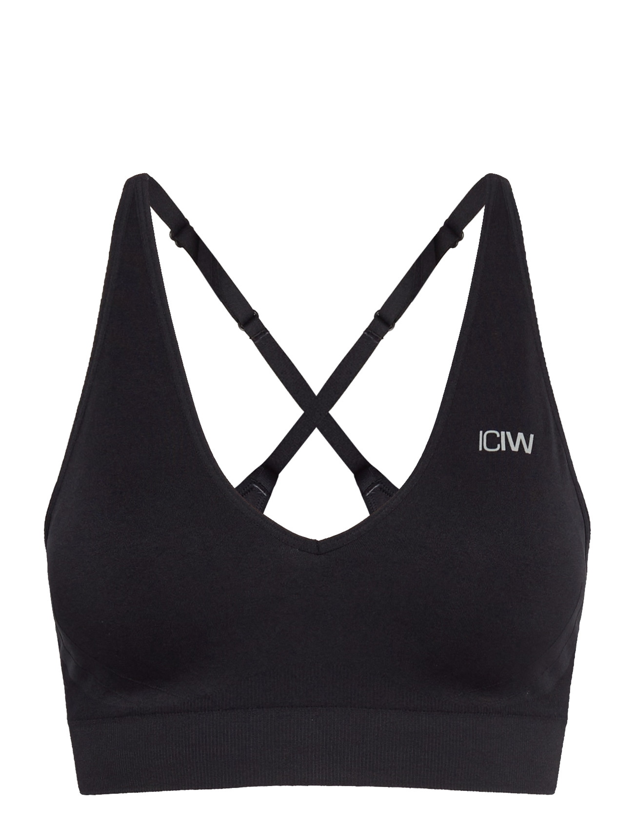 ICANIWILL Sculpt Seamless V-Neck Sports Bra, M, Black, Sport Clothing > Sport Bras - All, Dame