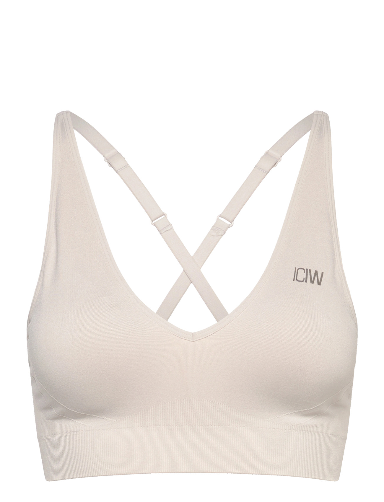 ICANIWILL Sculpt Seamless V-Neck Sports Bra, XL, Beige, Sport Clothing > Sport Bras - All, Dame