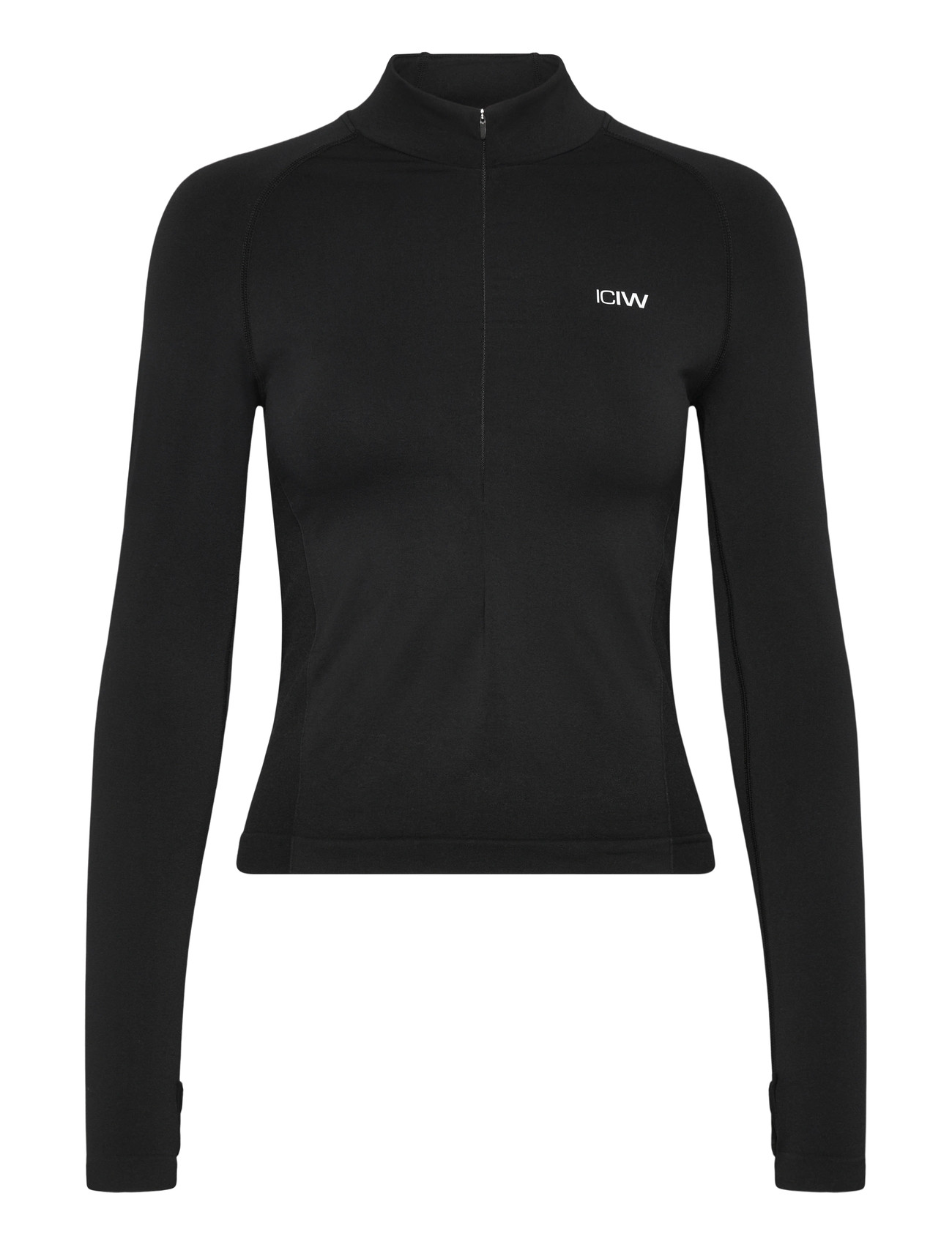ICANIWILL Define Seamless Invisible 1/2 Zip Ls W, L, Black, Sport Base Layers > Sport Base Layer Overdele, Dame