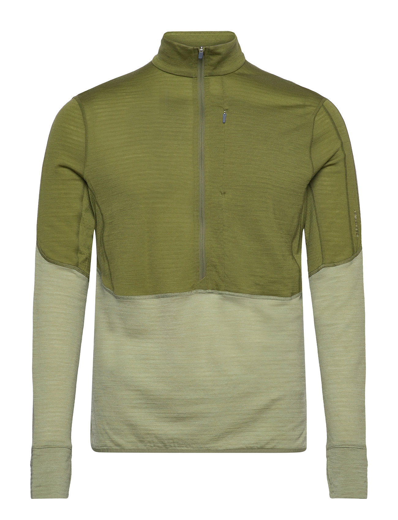 Icebreaker M Mer 200 Realfleece Descender Ls Half Khaki Green