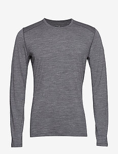 M 200 Oasis LS Crewe - base layer tops - gritstone hthr