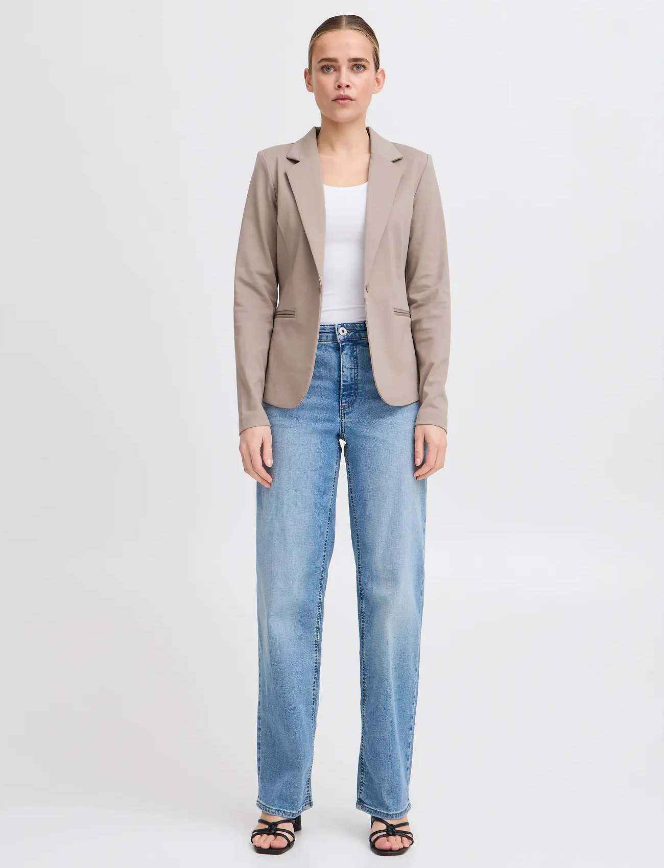 ICHI Ihkate Bl, XS, Beige, Blazere > Enkeltradede Blazere, Dame