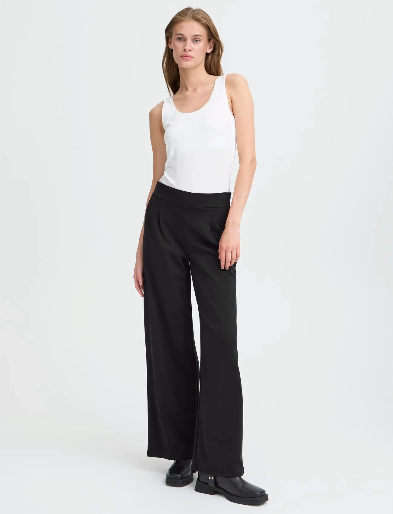 ICHI Ihkate Sus Long Wide Pa2, L, Black, Bukser > Brede Ben, Dame