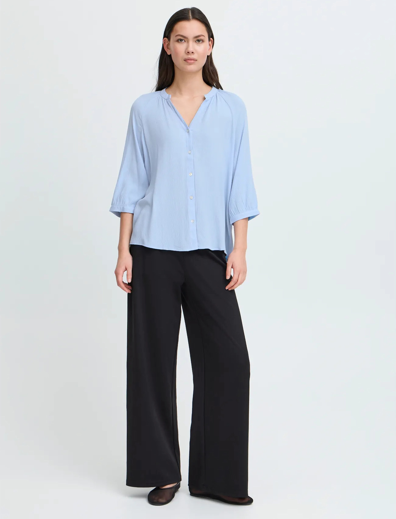 ICHI Ihmarrakech So Sh4, S, Blue, Bluser > Langærmede, Dame