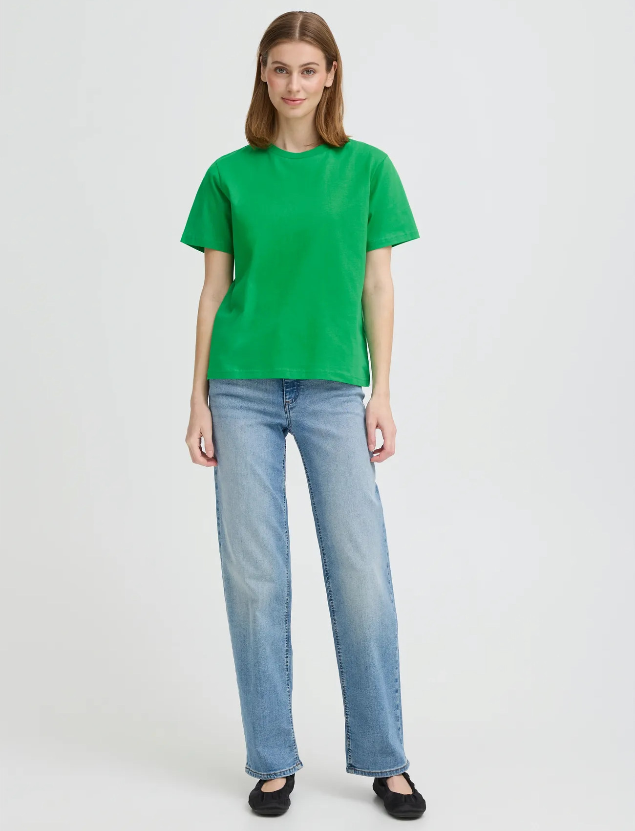 ICHI Ihpalmer Loose Ss, M, Green, T-Shirts & Toppe > Kortærmede, Dame