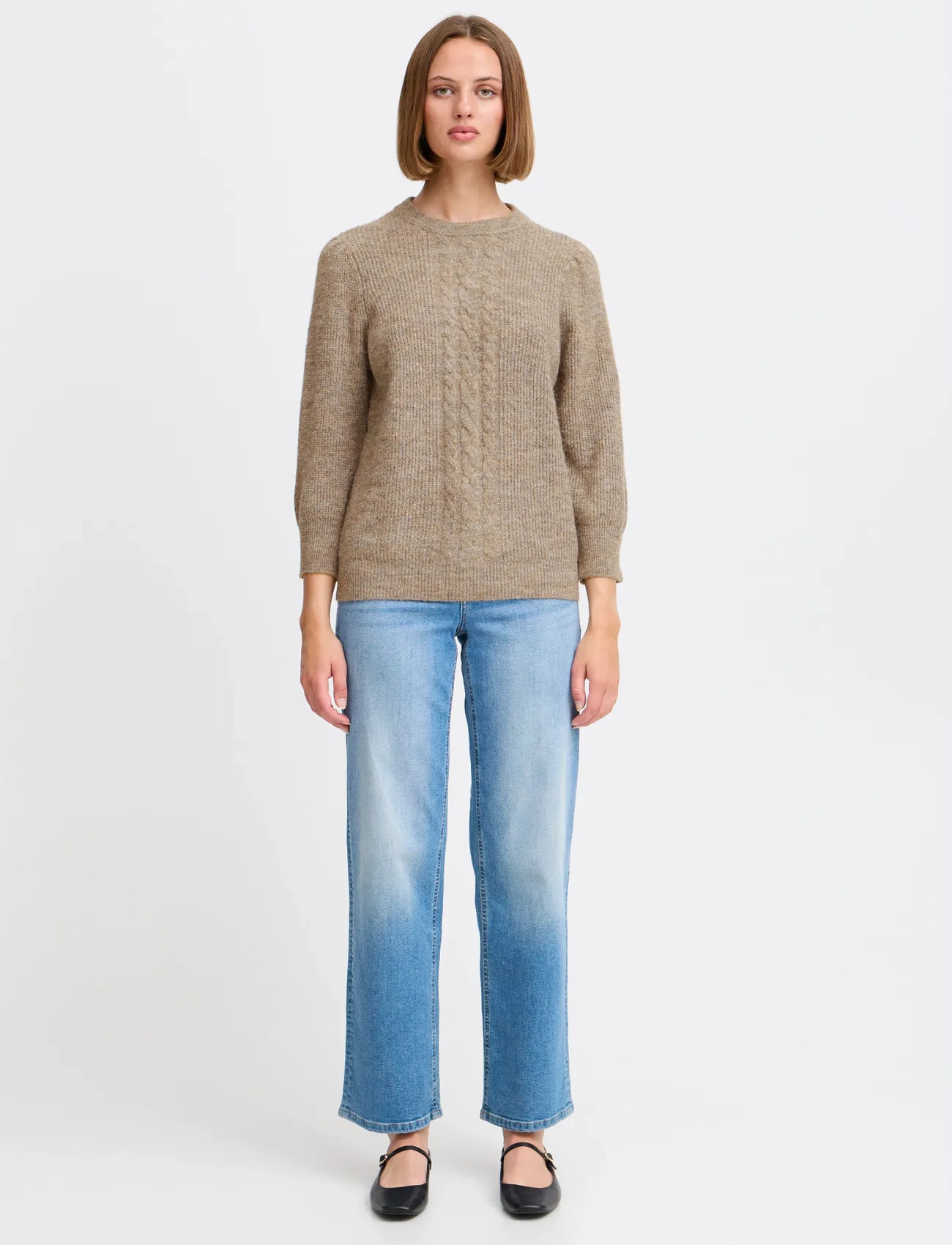 ICHI Ihkamara Ms3, S, Beige, Strik > Trøjer, Dame