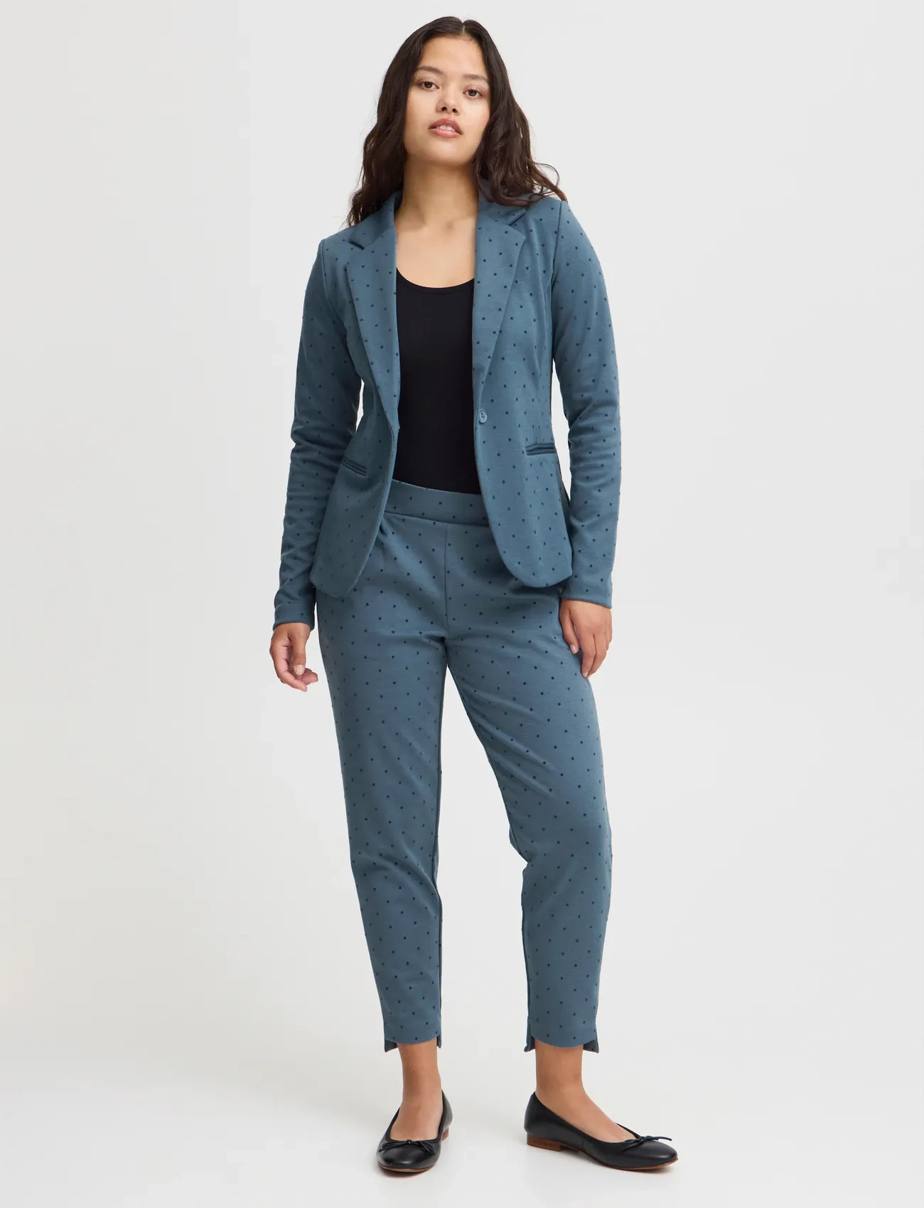 ICHI Ihkate Print Pa25, S, Blue, Bukser > Joggers, Dame
