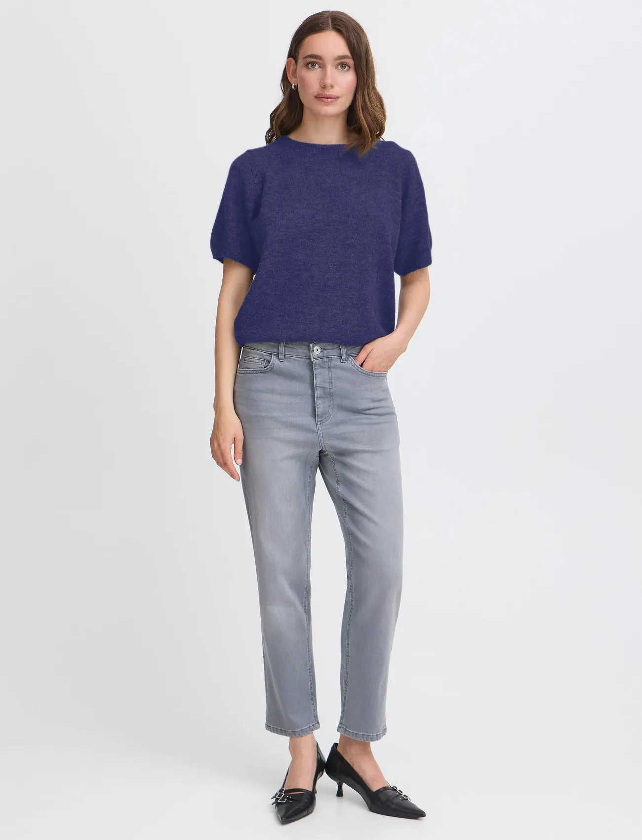 ICHI Ihkamara Ss, S, Blue, Strik > Cardigans, Dame