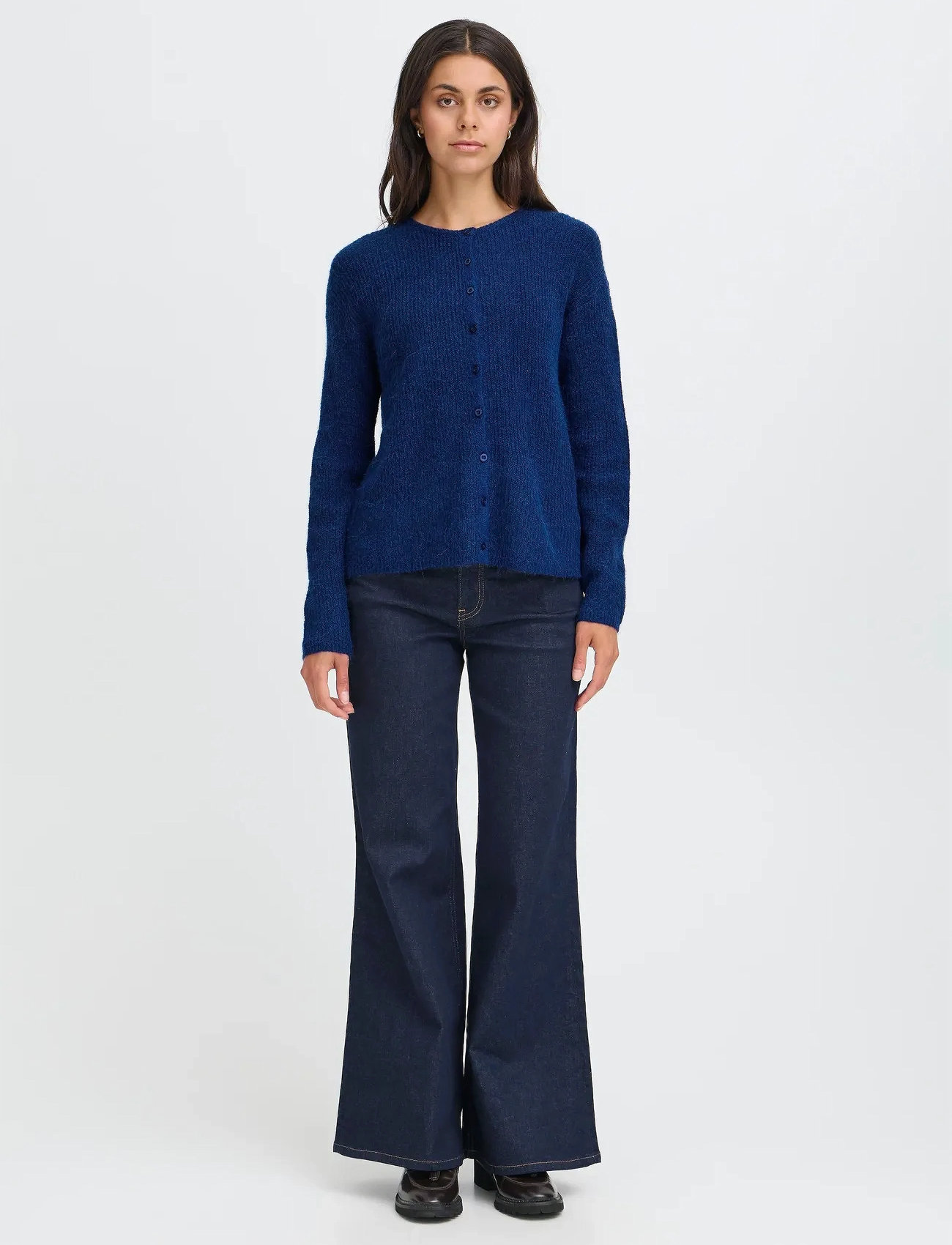 ICHI Ihkamara Ca13, XS, Blue, Strik > Cardigans, Dame
