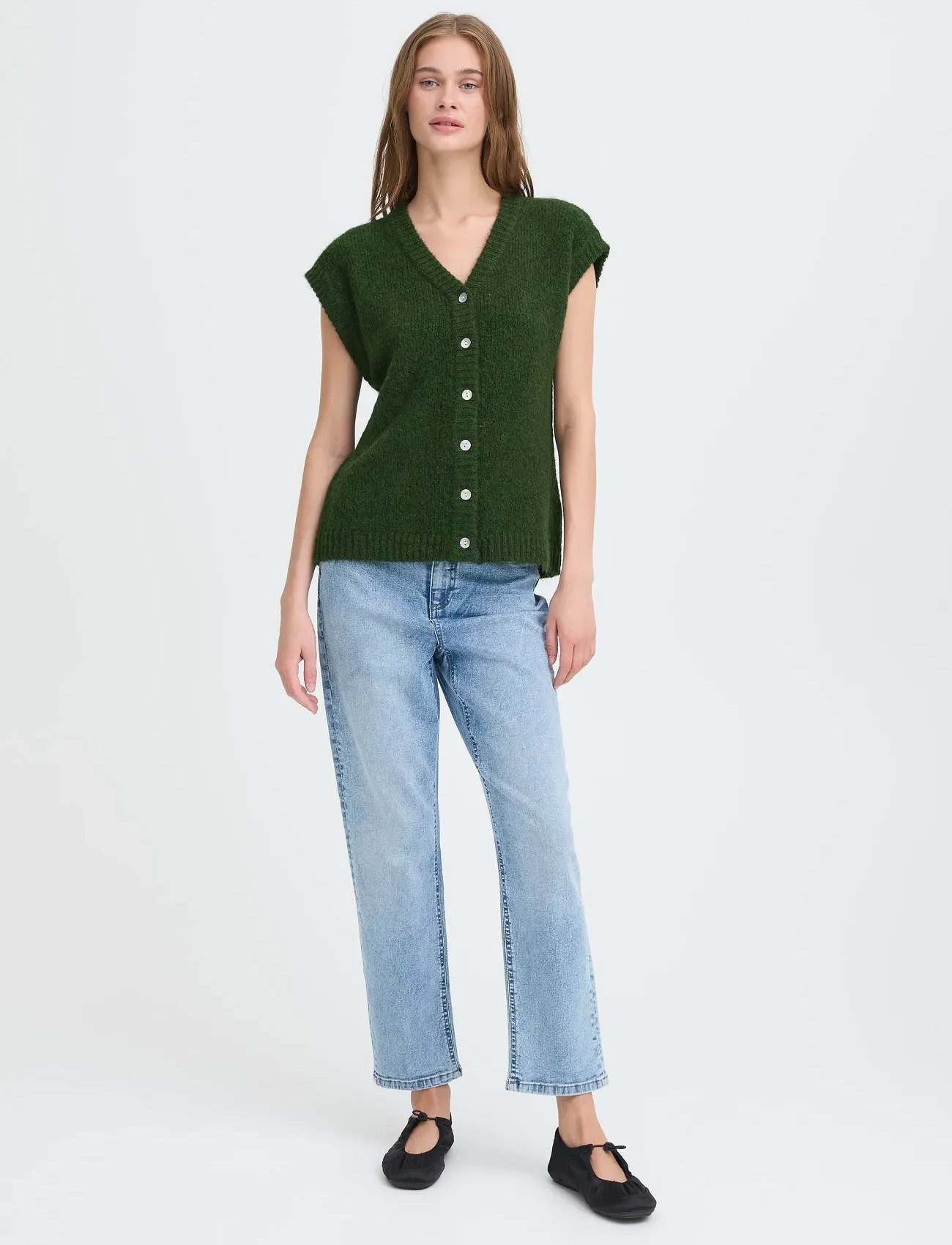 ICHI Ihbelablue Wa, XS, Green, Veste > Strikkede Veste, Dame