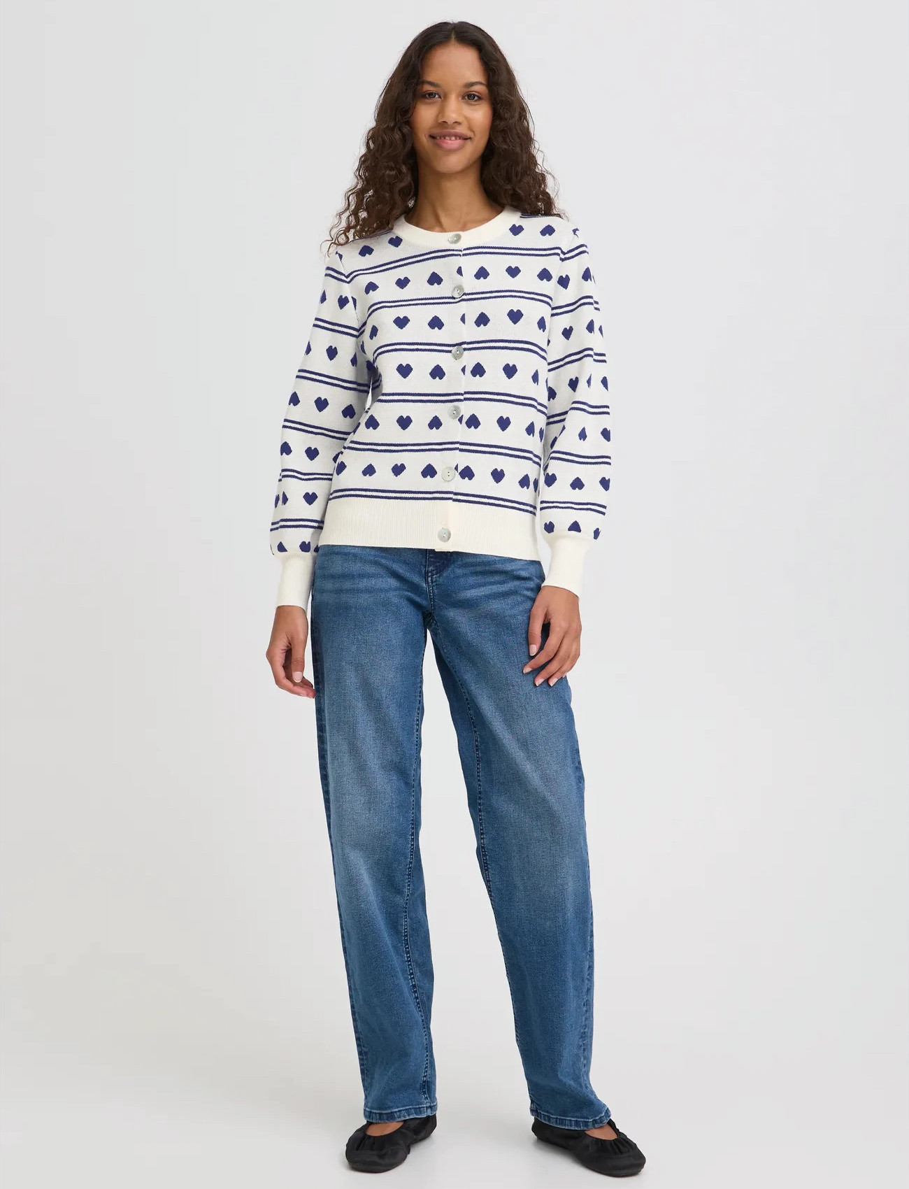 ICHI Ihbrielle Ca5, XS, Blue, Strik > Cardigans, Dame