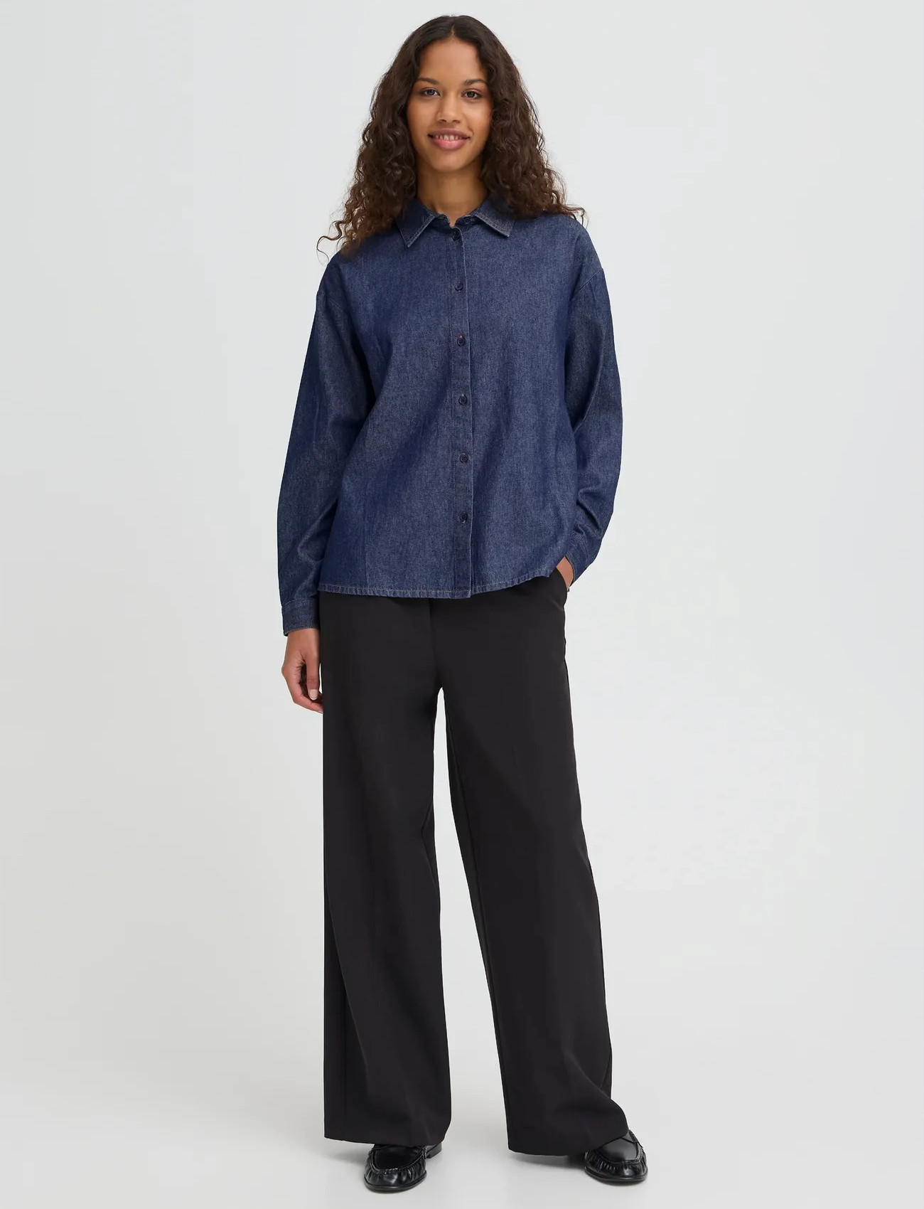 ICHI Iharcher Sh4, 38, Blue, Skjorter > Langærmede, Dame