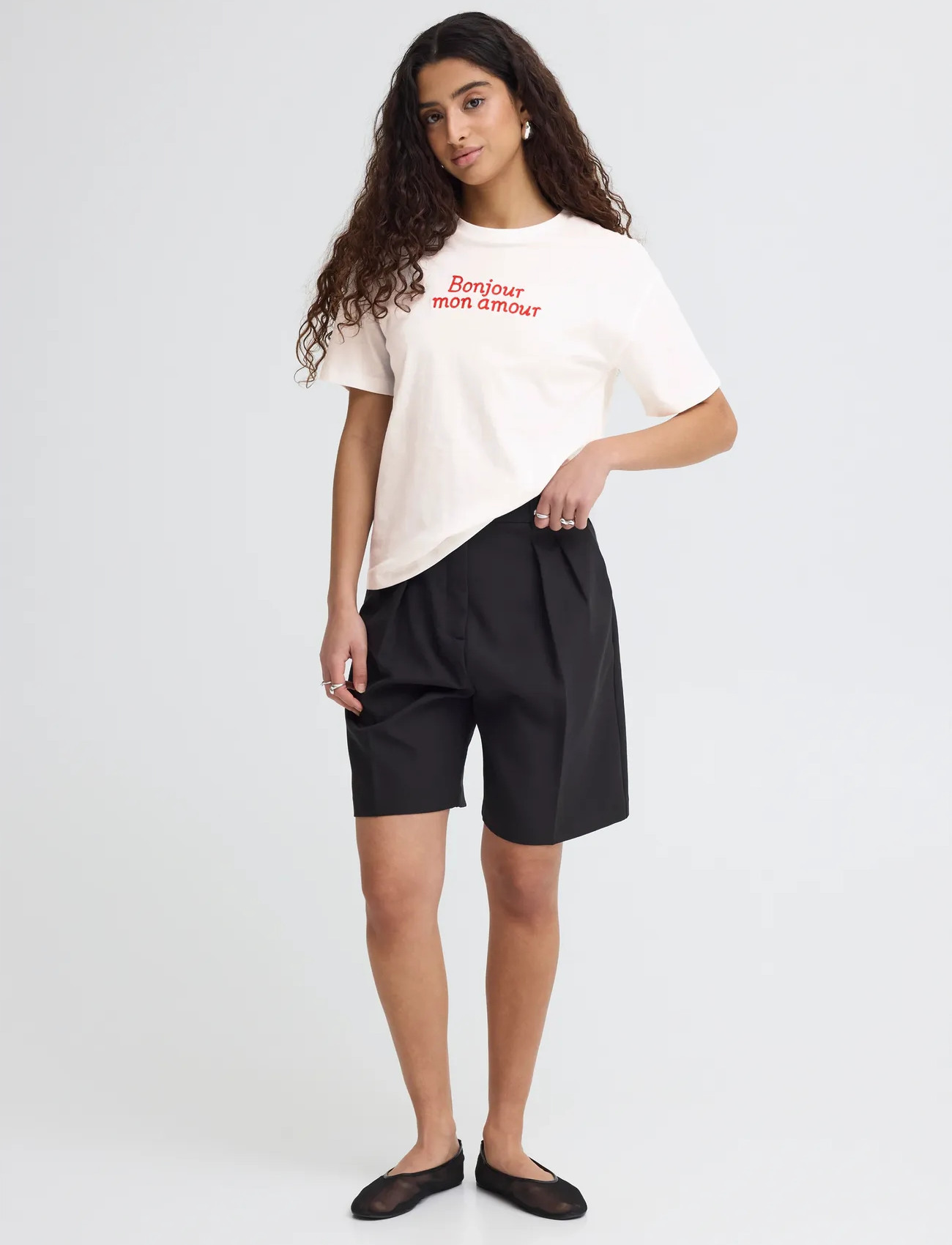 ICHI Ihmitte Ss, XL, Cream, T-Shirts & Toppe > Kortærmede, Dame