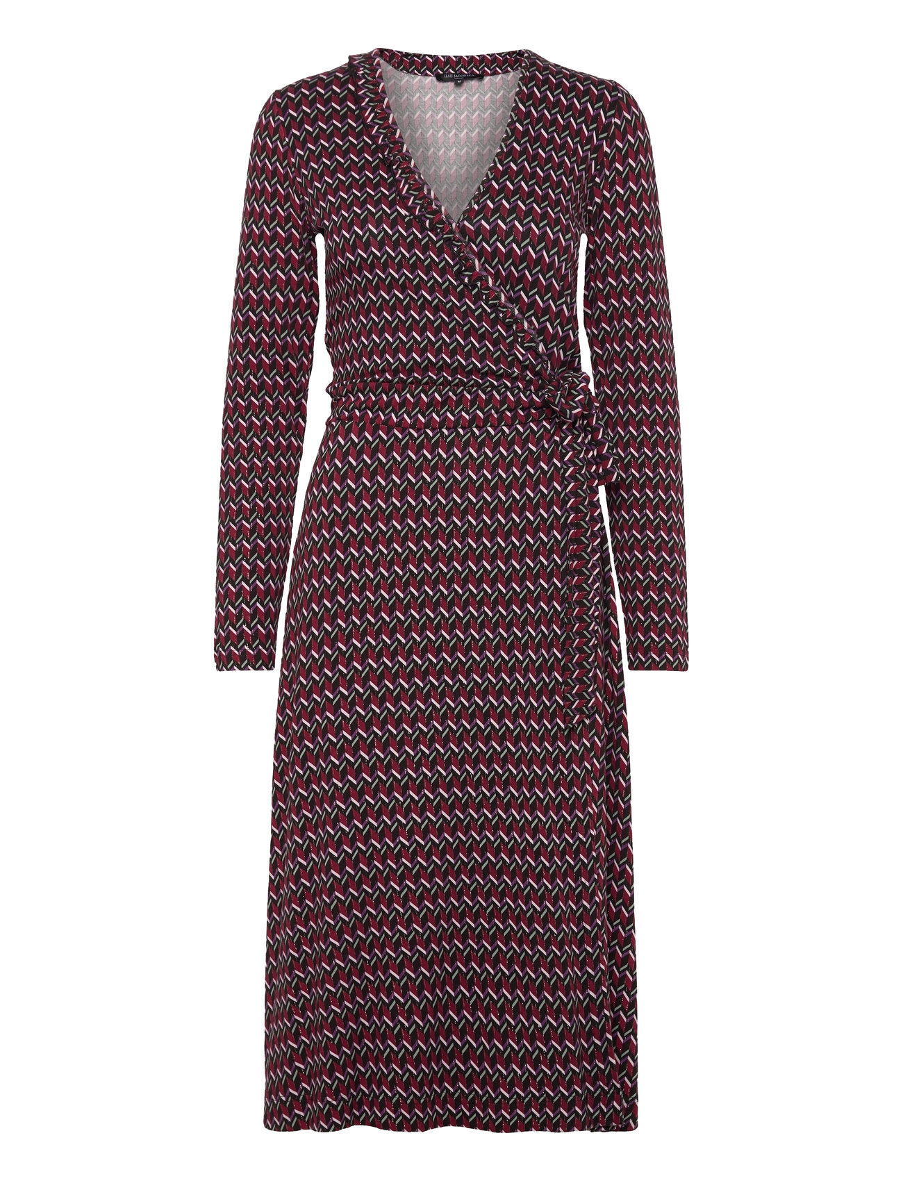 Elisa Harlekin Wrap Dress Knælang Kjole Red Ilse Jacobsen