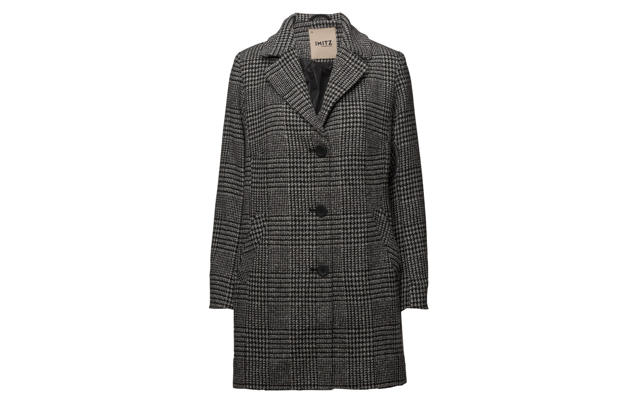 Polyamide 2 Coat Acrylique 88 Black Laine 5 Polyester Mix Outerwear Imitz Heavy Fdvgwqvz