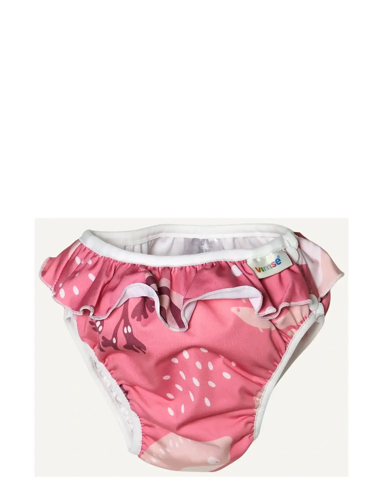 Imse Vimse Swim Diaper L 9-12Kg, Pink Whale Frill, L 9-12KG, Pink, Badetøj > Bindetrusser, Børn