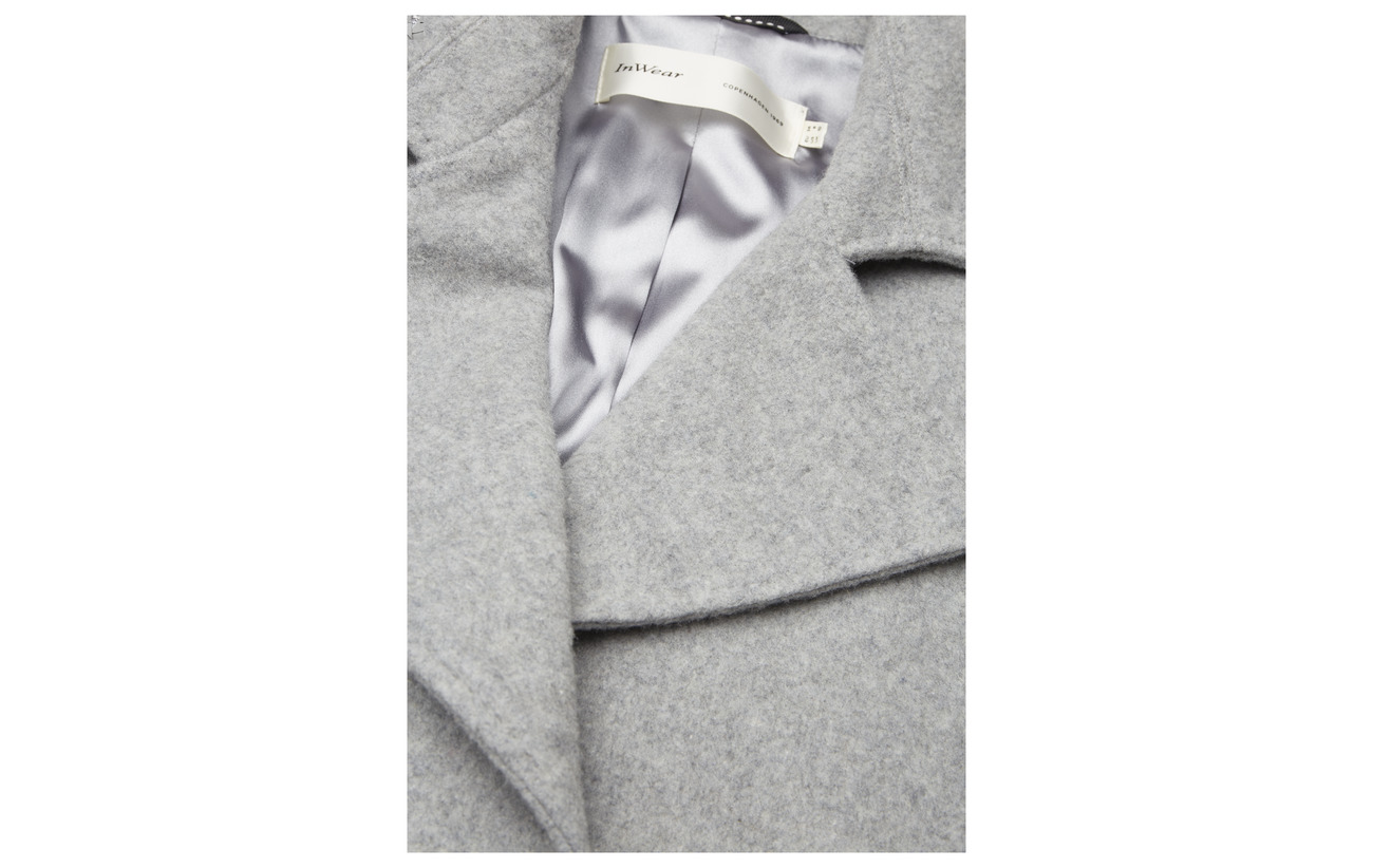 70 Laine Grey Light Sai Intérieure 30 Coat New Belted Inwear Long Équipement Polyester Melange Doublure 100 xwOqY6wA