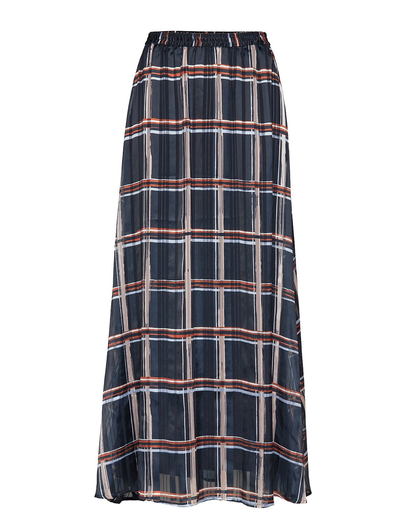 InWear Zilmaiw Hilma Skirt Knälång Kjol Blå [Color: MARINE BLUE CHECK ][Sex: Women ][Sizes: 32,34,36 ]