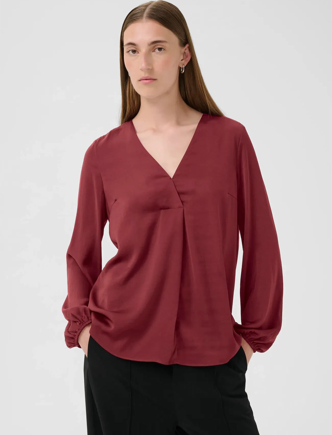 InWear Rindaiw Blouse, 38, Burgundy, Bluser > Langærmede, Dame