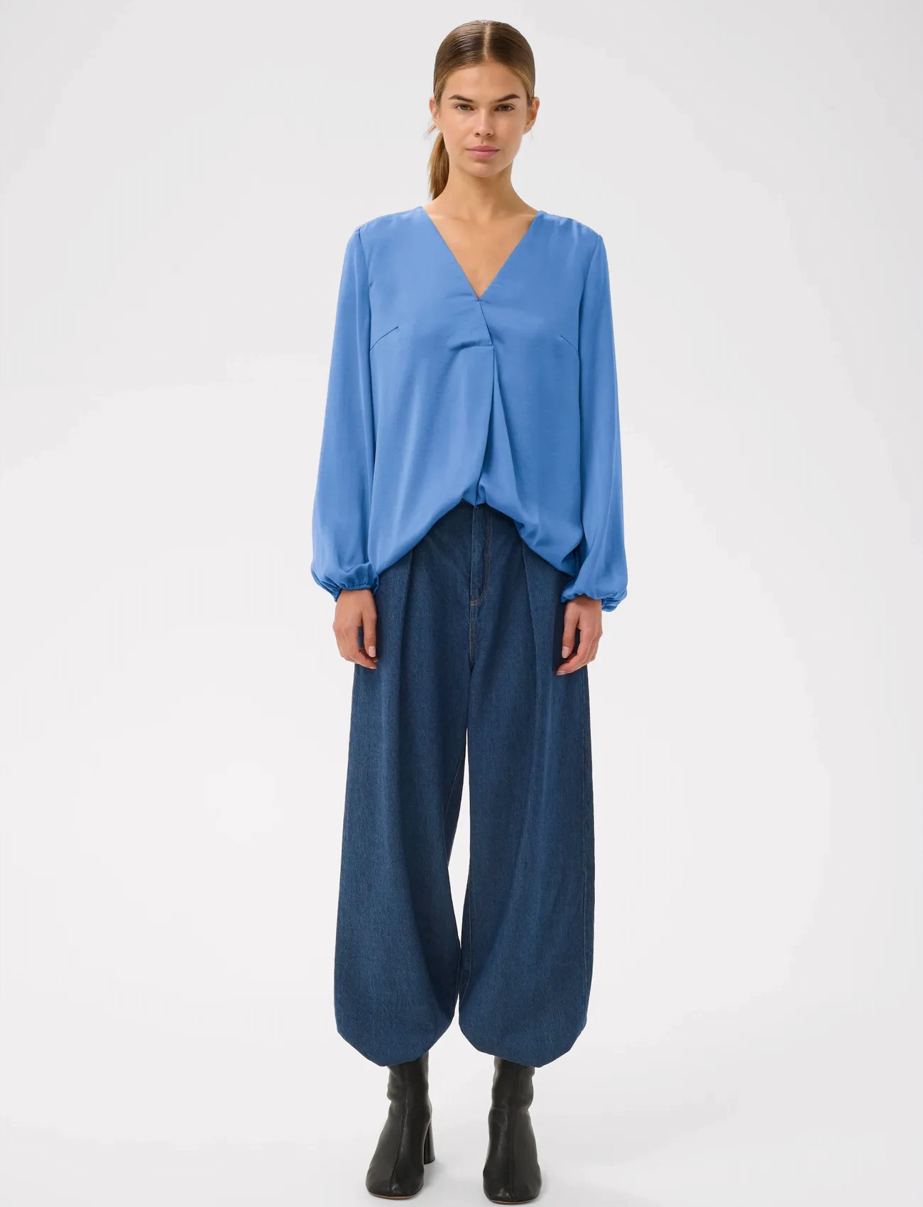 InWear Rindaiw Blouse, 38, Blue, Bluser > Langærmede, Dame