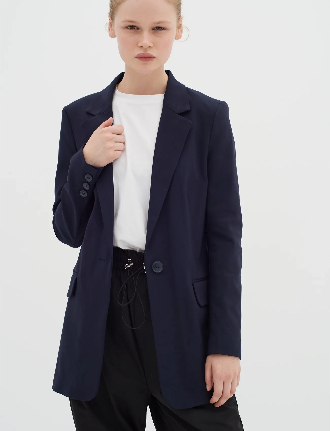 InWear Zellaiw Long Blazer, 34, Navy, Blazere > Enkeltradede Blazere, Dame