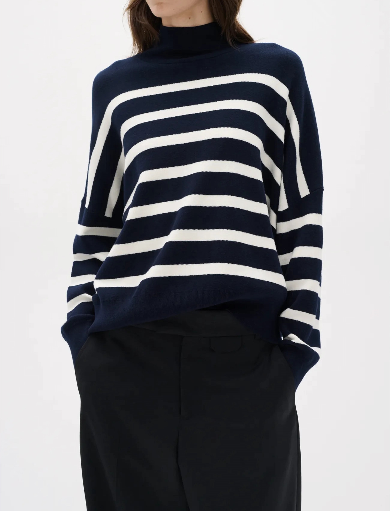 InWear Tenleyiw Turtleneck Pullover, L, Navy, Strik > Rullekrave, Dame
