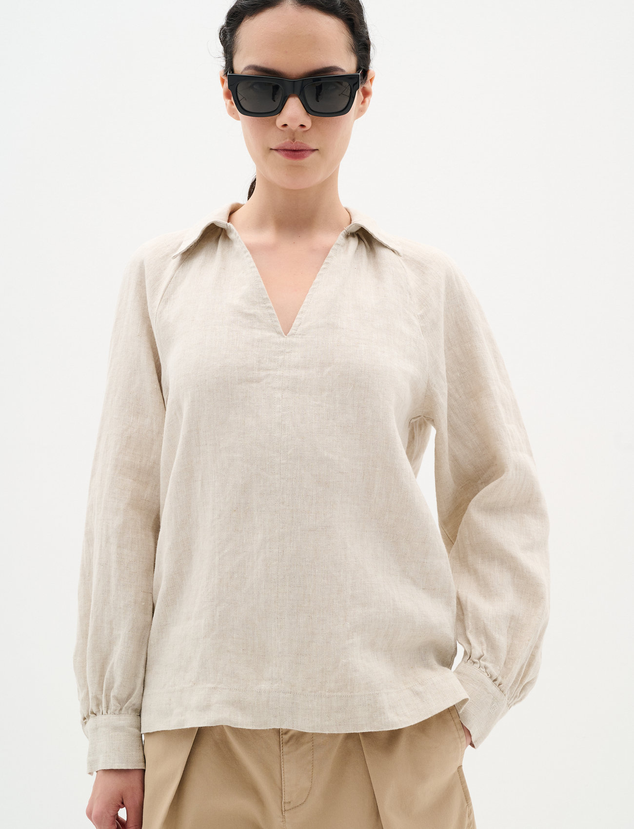 InWear Solinaiw Blouse, 32, Beige, Bluser > Langærmede, Dame