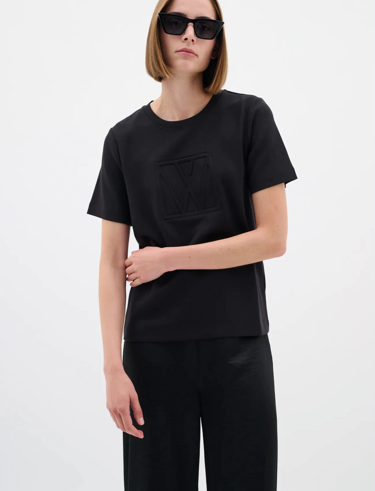 InWear Vincentiw Logo Tshirt, 3XL, Black, T-Shirts & Toppe > Kortærmede, Dame