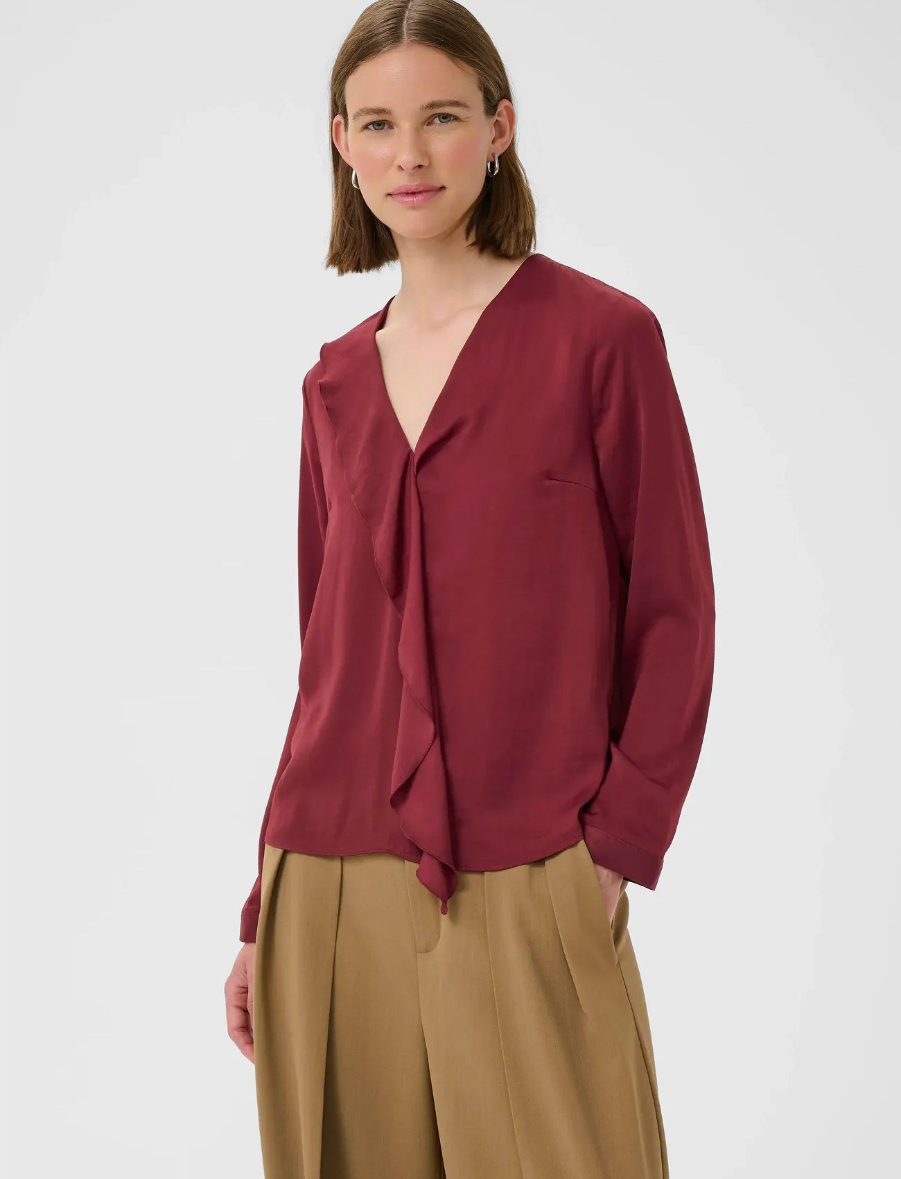 InWear Audaiw Blouse, 36, Burgundy, Bluser > Langærmede, Dame