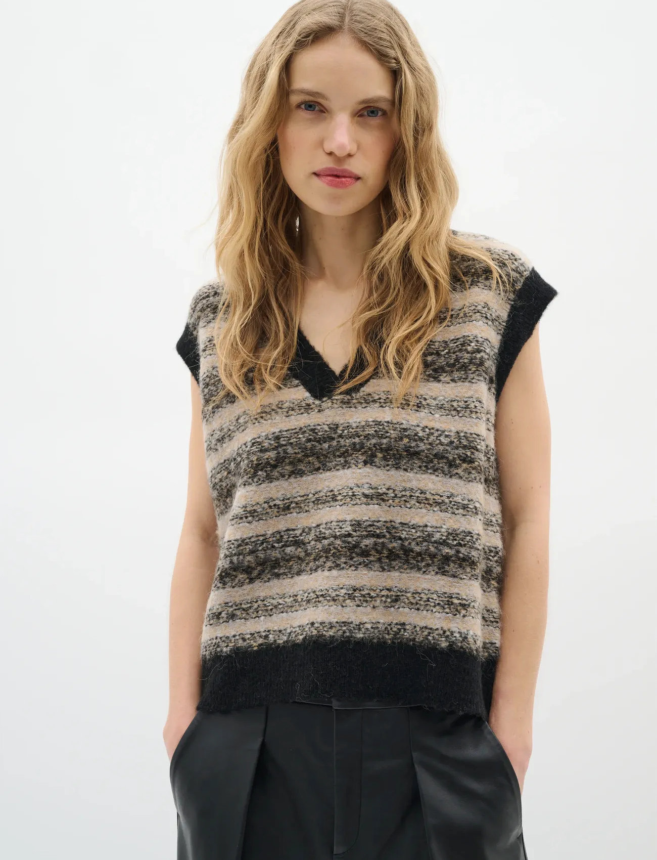 InWear Gilliaiw Vest, XL, Beige, Veste > Strikkede Veste, Dame
