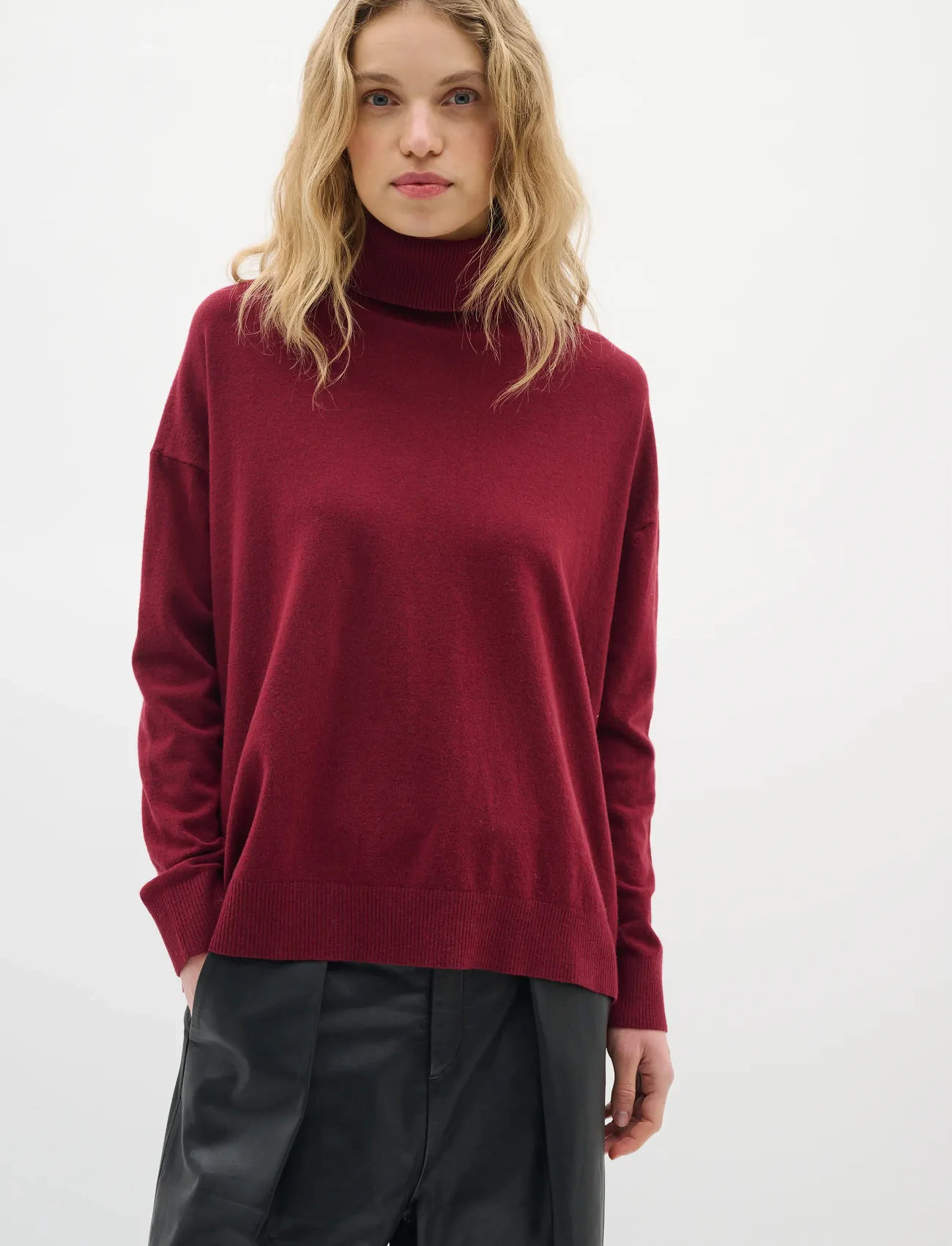 InWear Gleaiw Kellsie Turtleneck, S, Burgundy, Strik > Rullekrave, Dame