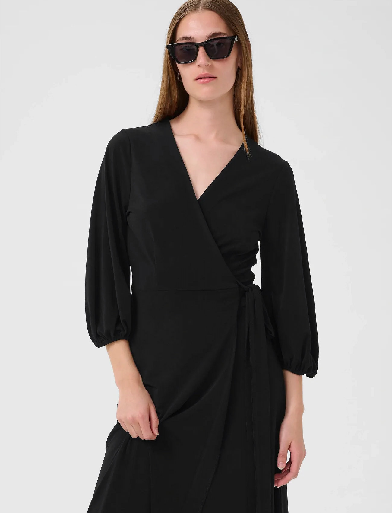 InWear Galdriaiw Wrap Dress, L, Black, Kjoler > Knælange Og Midi, Dame