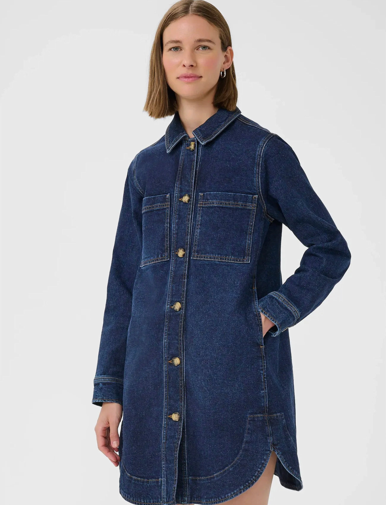 InWear Nanaiw Denim Dress, 46, Navy, Kjoler > Kort Kjole, Dame