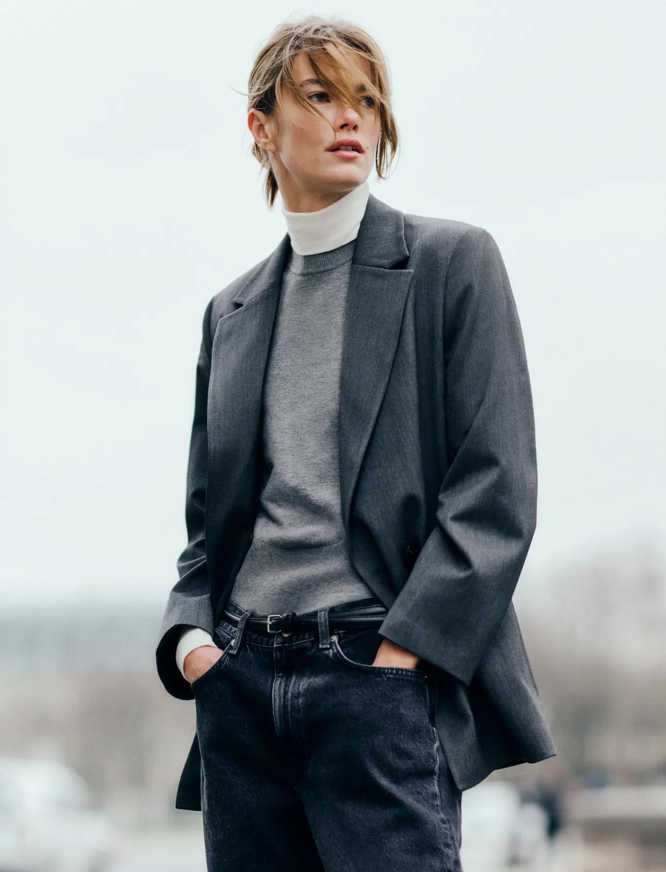 InWear Brunildaiw Blazer, 46, Grey, Blazere > Enkeltradede Blazere, Dame