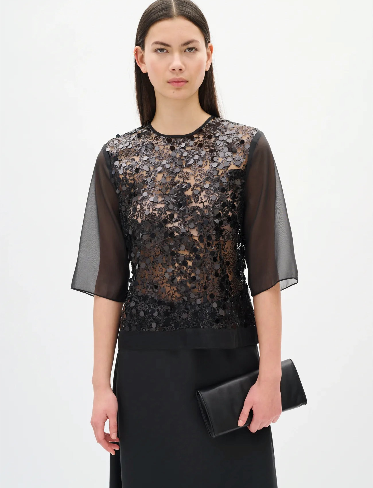 InWear Davinaiw Blouse, 40, Black, Bluser > Kortærmede, Dame