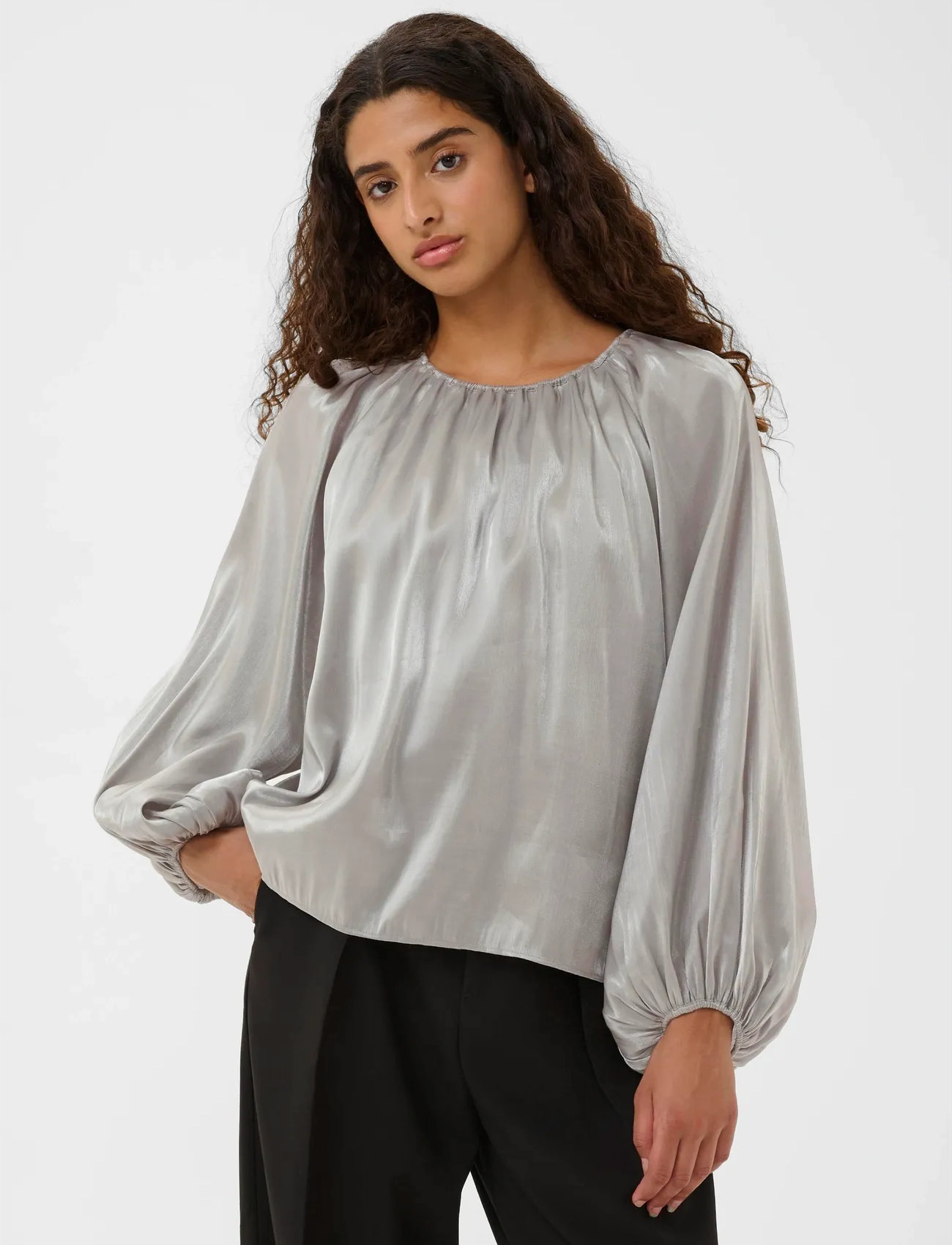InWear Daphneiw Blouse, 44, Silver, Bluser > Langærmede, Dame